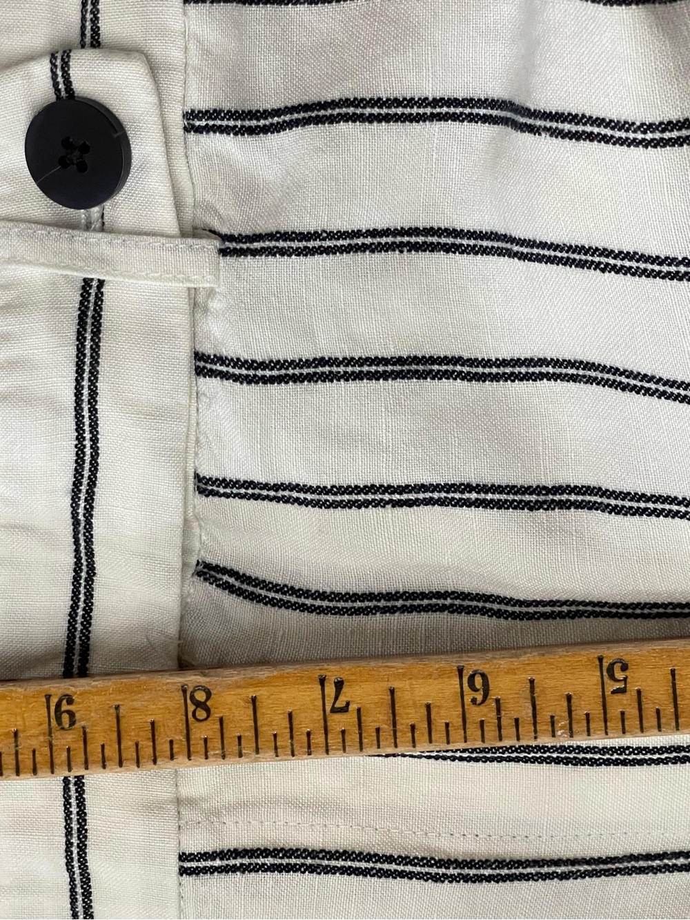J. Jill White Wide-Leg Pants with Black Pinstripes - Picture 7 of 8